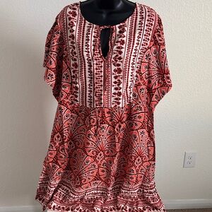 NWT Knox Rose Boho Print Mini Dress 1X